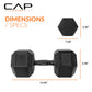 CAP Barbell 10 LB Coated Hex Dumbbell Weight Pair with Black Handle