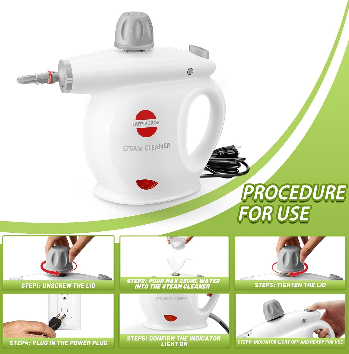 Outspurge Handheld Steam Cleaner