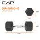 CAP Barbell 10 LB Coated Hex Dumbbell Weight Pair with Black Handle