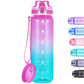 Alwager 32oz Motivational Water Bottles with Time Marker & Fruit Strainer