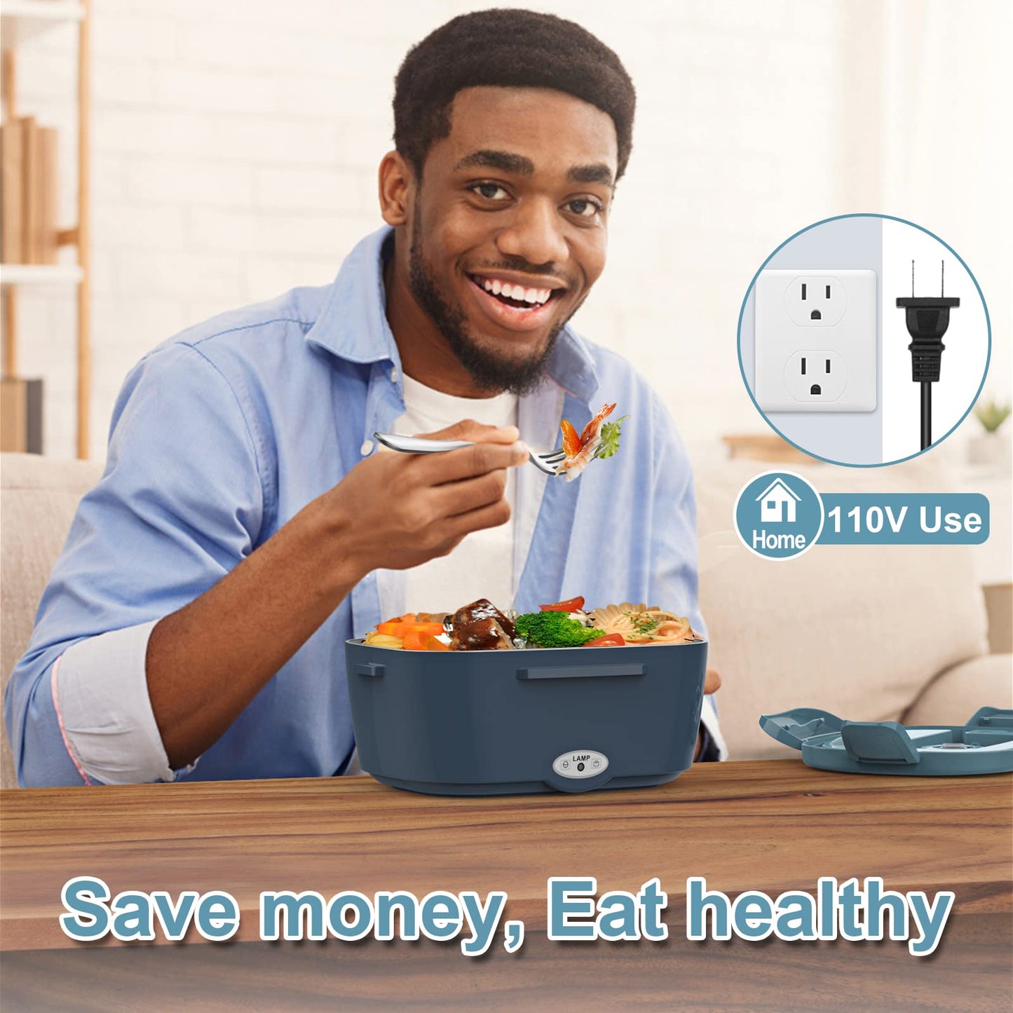 WisaKey Green Electric Lunch Box Food Heater