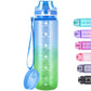Alwager 32oz Motivational Water Bottles with Time Marker & Fruit Strainer