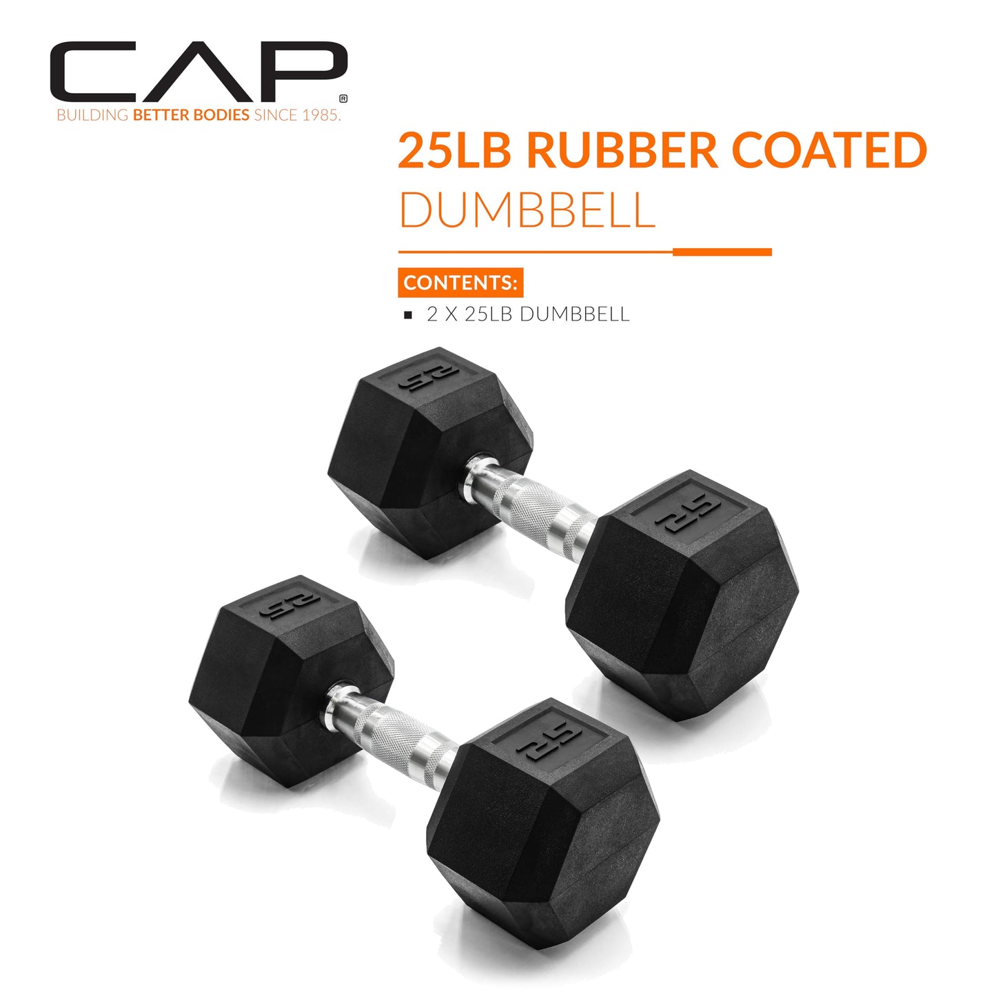CAP Barbell 10 LB Coated Hex Dumbbell Weight Pair with Black Handle