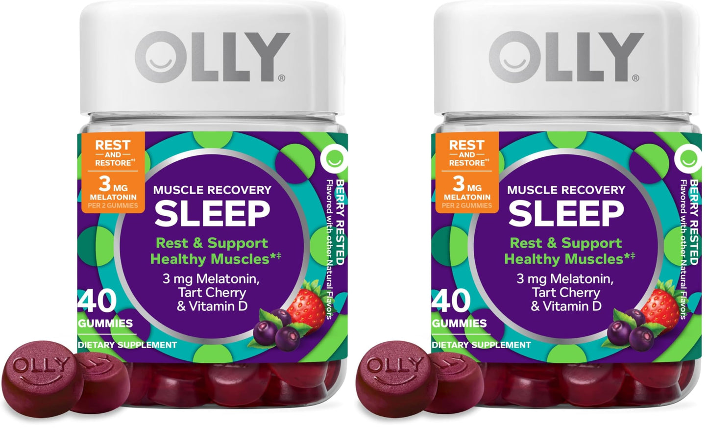 OLLY Muscle Recovery Sleep Gummies,  3mg  40 Count
