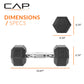 CAP Barbell 10 LB Coated Hex Dumbbell Weight Pair with Black Handle