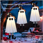 3-Pack Light-Up Hanging Halloween Ghosts with Witch Hats