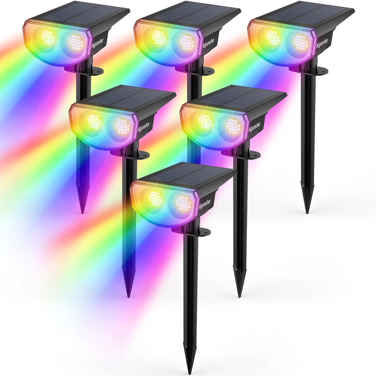 Kyosho Solar Color Spot Lights Outdoor, 9 Lighting Modes Halloween Christmas Lights