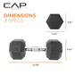 CAP Barbell 10 LB Coated Hex Dumbbell Weight Pair with Black Handle