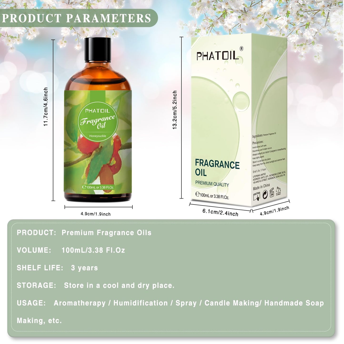PHATOIL 3.38FL.OZ Coconut & Vanilla Fragrance Oils for Aromatherapy
