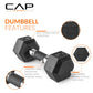 CAP Barbell 10 LB Coated Hex Dumbbell Weight Pair with Black Handle