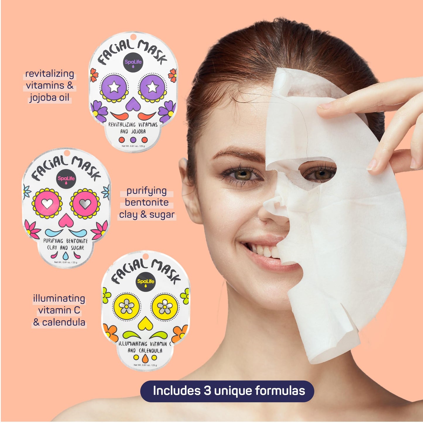 SpaLife Beauty Halloween Face Mask Spooky Glow Bundle | Korean Facial Masks