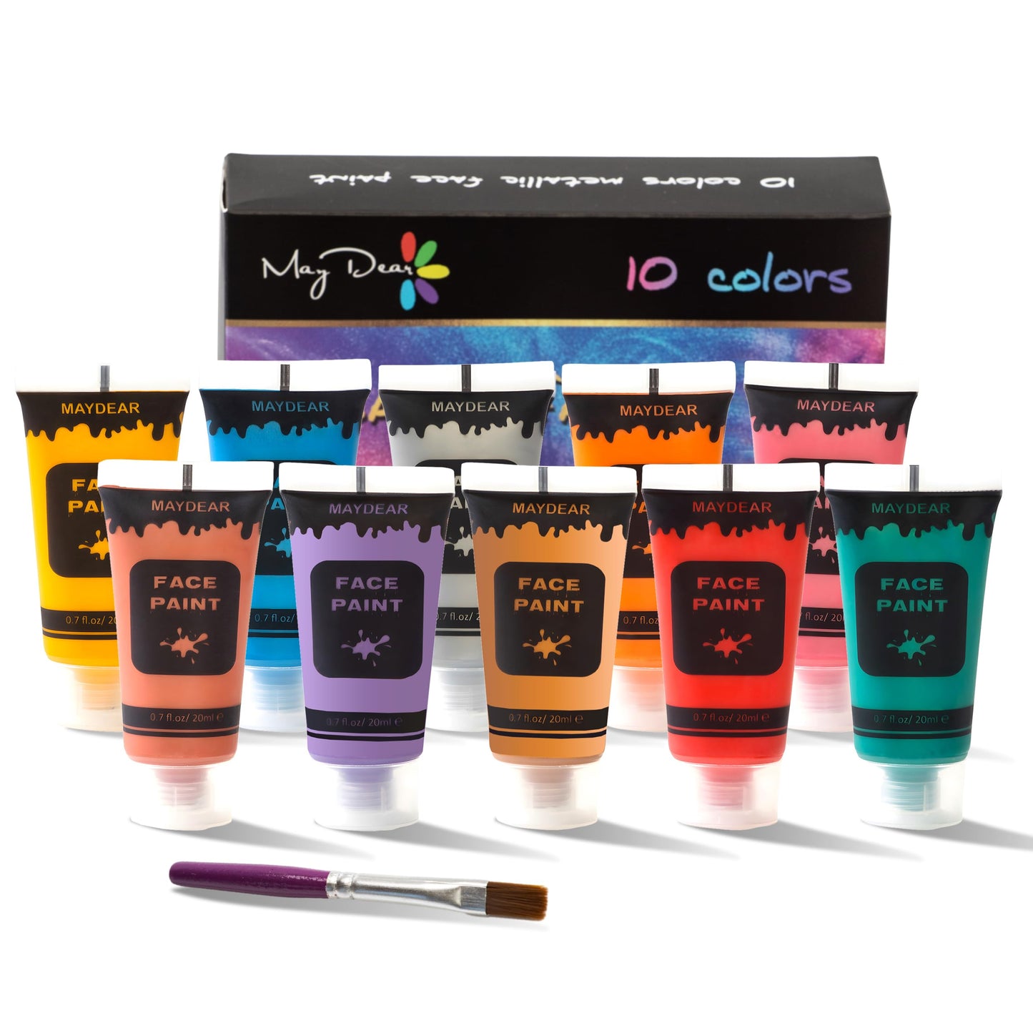 Maydear 12 Colors Face Body Paint Set, Safe Non-Toxic Liquid Paint for Adults and Children