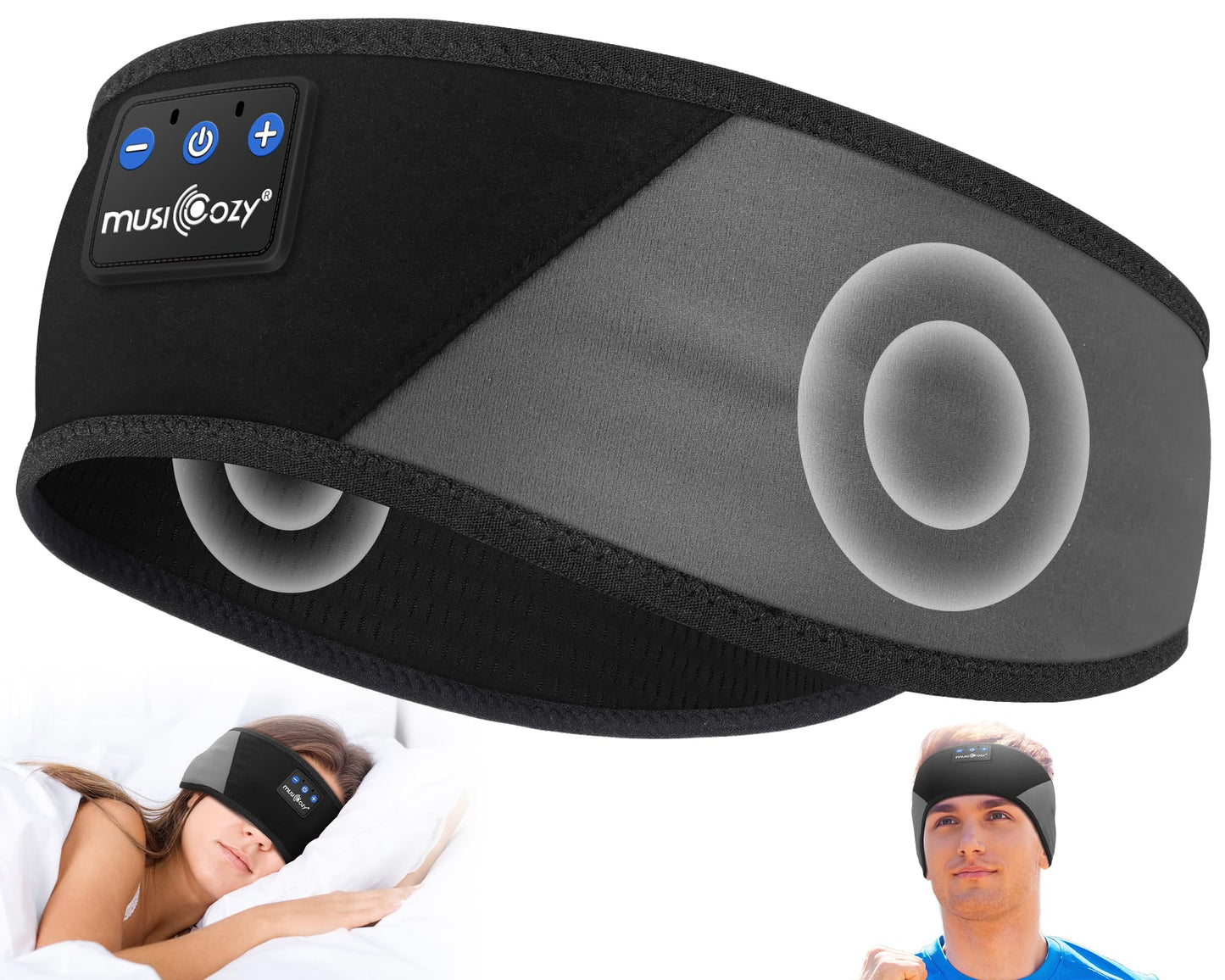 MUSICOZY Sleep Headphones Bluetooth 5.4 Headband, Wireless Earphones
