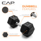 CAP Barbell 10 LB Coated Hex Dumbbell Weight Pair with Black Handle