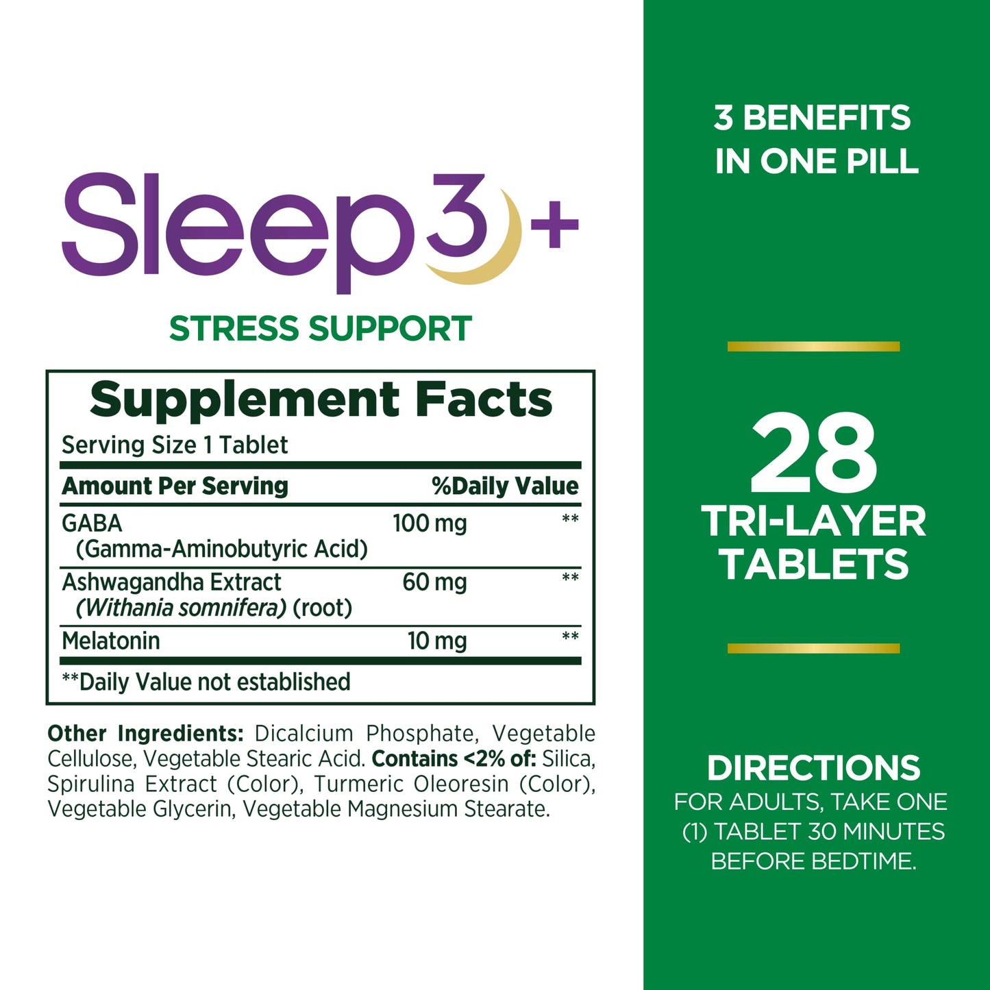 Nature's Bounty Stress Support Melatonin by Sleep3, 10mg