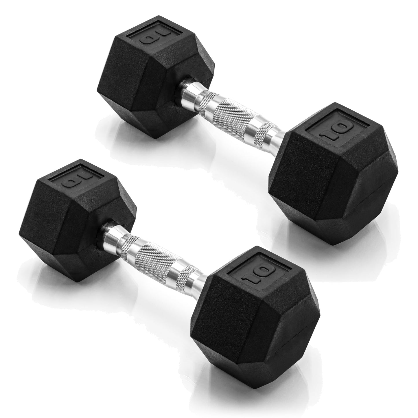 CAP Barbell 10 LB Coated Hex Dumbbell Weight Pair with Black Handle