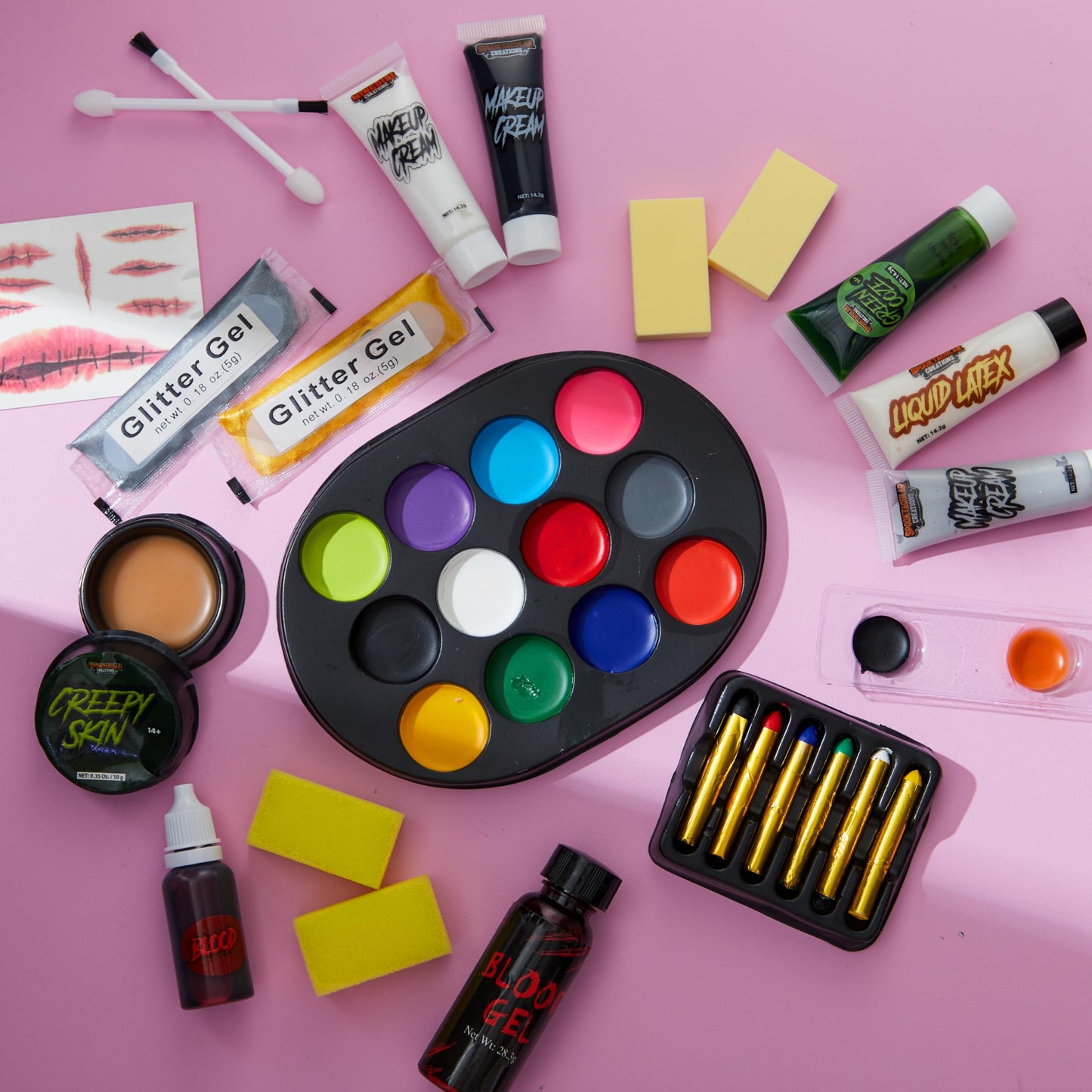Spooktacular Creations 26 Pcs Halloween Family Makeup Kit