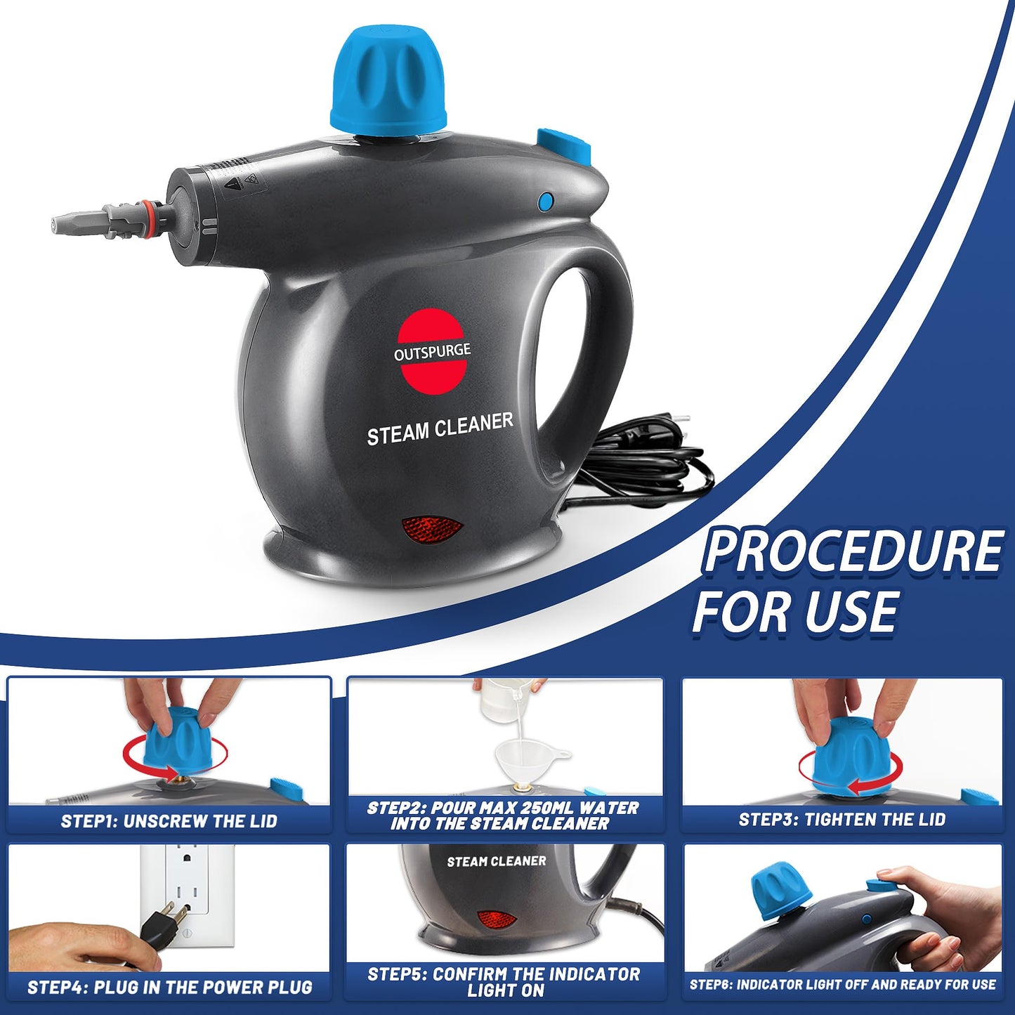 Outspurge Handheld Steam Cleaner