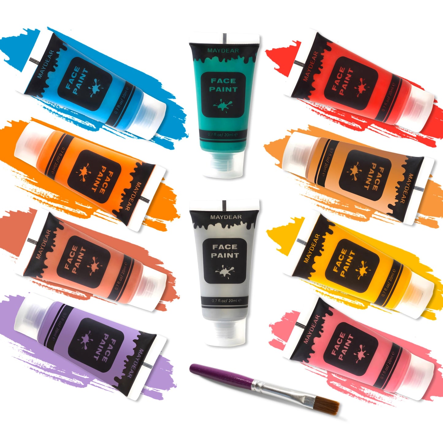 Maydear 12 Colors Face Body Paint Set, Safe Non-Toxic Liquid Paint for Adults and Children