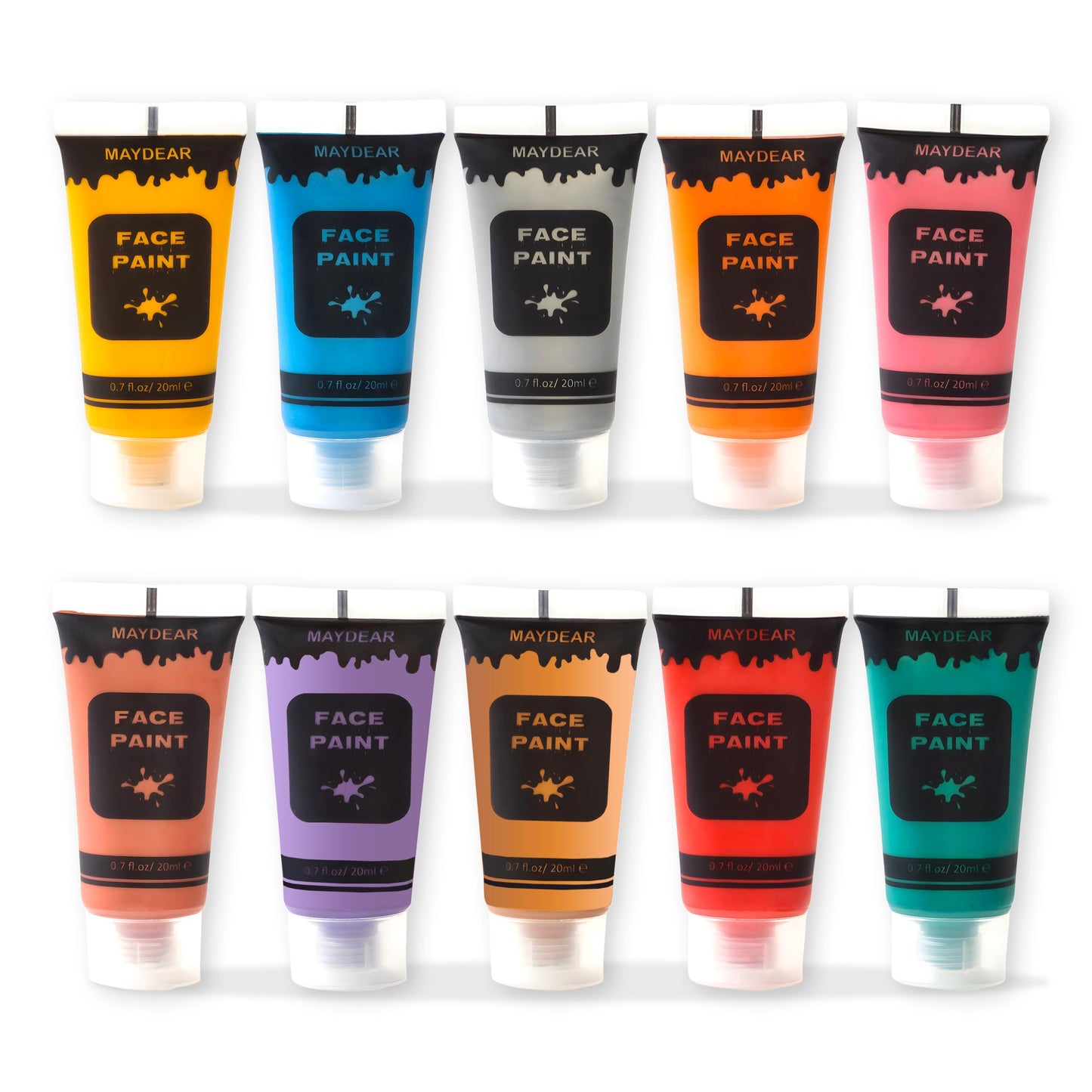 Maydear 12 Colors Face Body Paint Set, Safe Non-Toxic Liquid Paint for Adults and Children