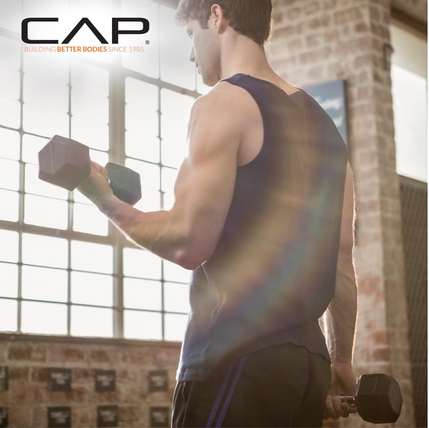 CAP Barbell 10 LB Coated Hex Dumbbell Weight Pair with Black Handle