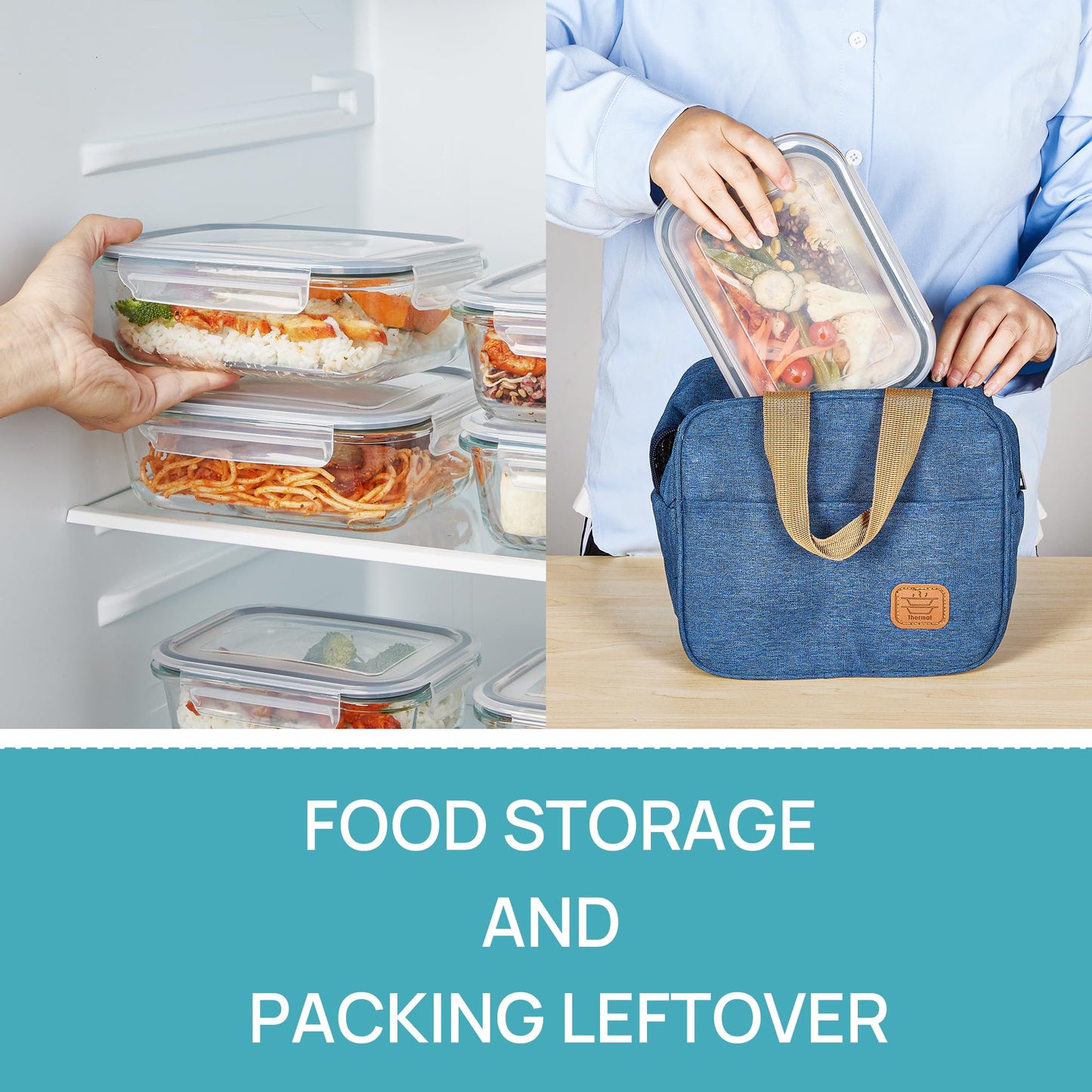Vtopmart 5Pack 22oz Glass Storage Containers with Lids