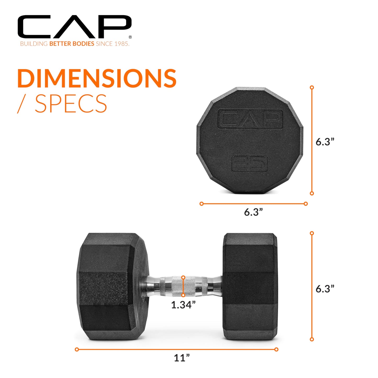 CAP Barbell 10 LB Coated Hex Dumbbell Weight Pair with Black Handle