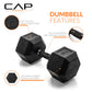 CAP Barbell 10 LB Coated Hex Dumbbell Weight Pair with Black Handle