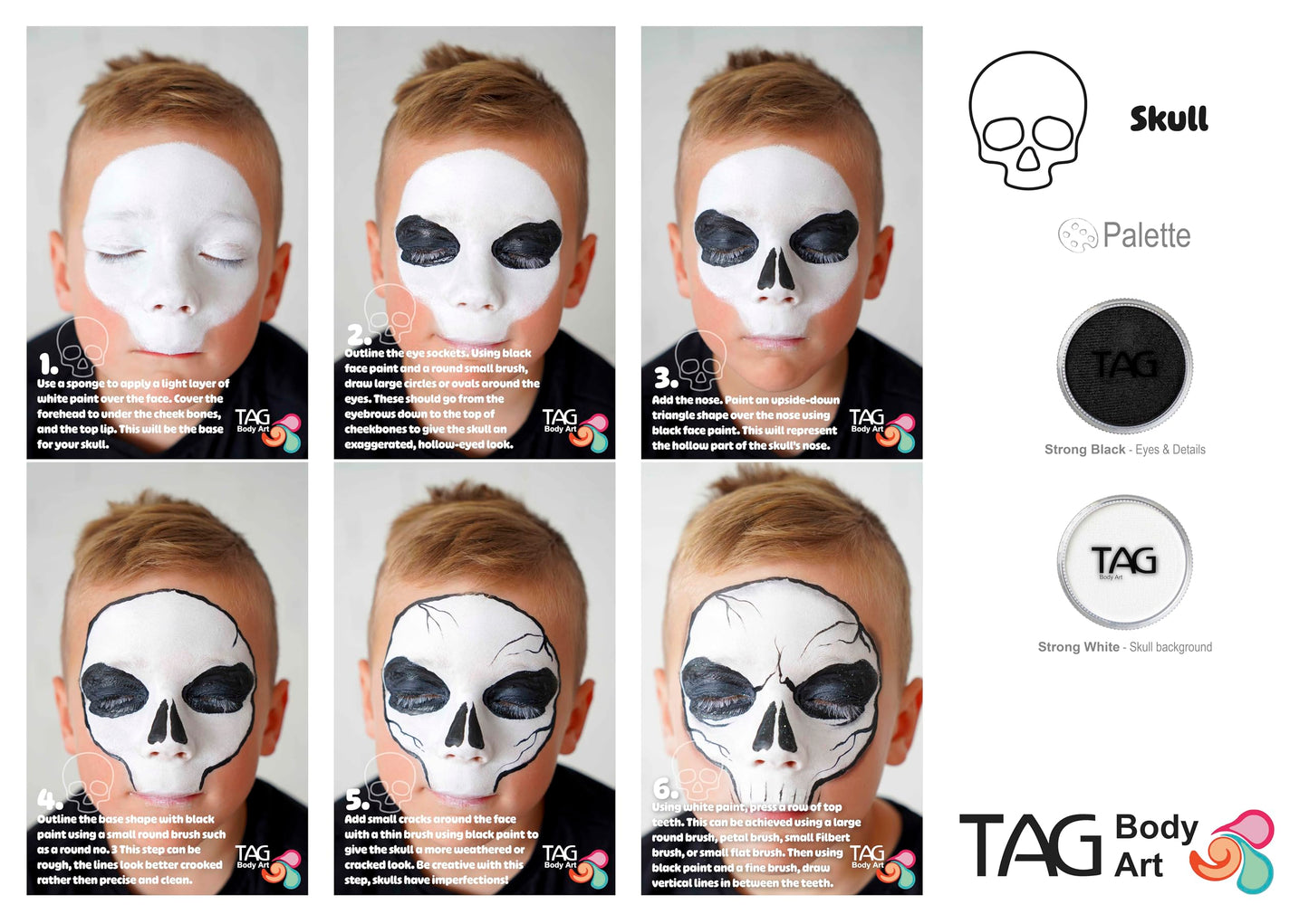 TAG Professional Face and Body Paint, Regular White 32gm