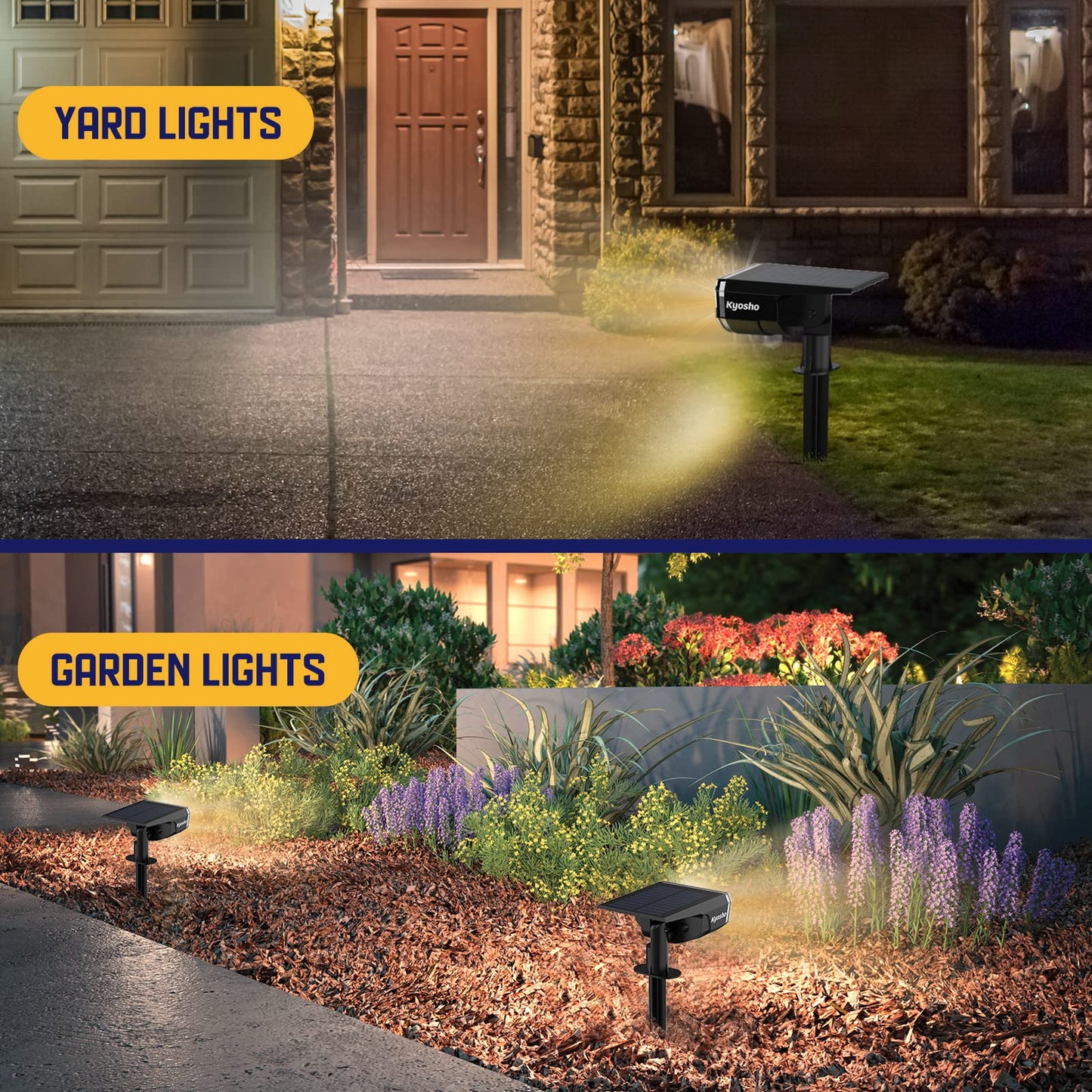 Kyosho Solar Color Spot Lights Outdoor, 9 Lighting Modes Halloween Christmas Lights