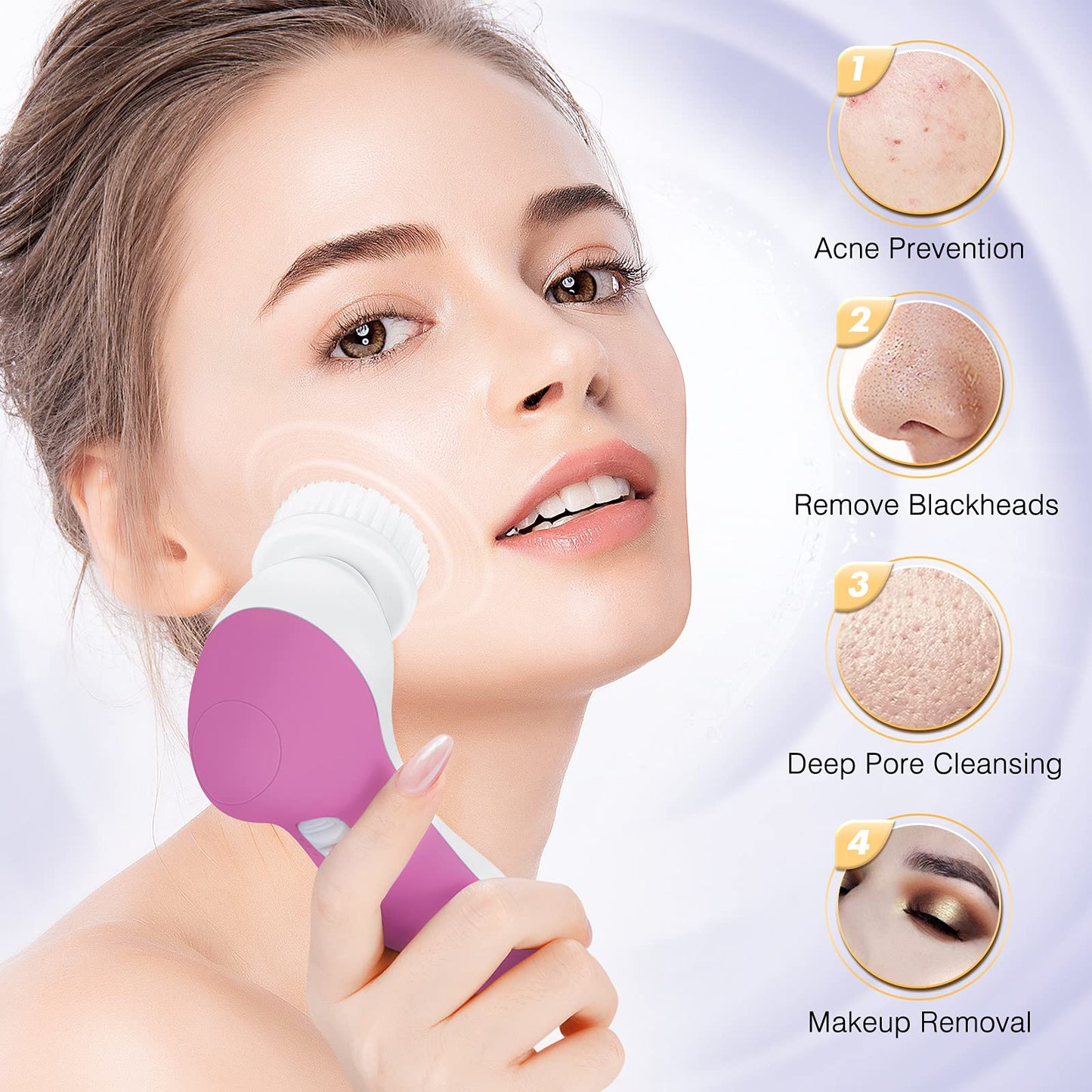 COSLUS Facial Cleansing Brush Silicone Face Scrubber