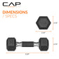CAP Barbell 10 LB Coated Hex Dumbbell Weight Pair with Black Handle