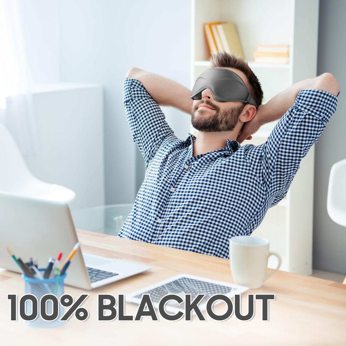 MOEASEii Sleep Mask - Total Blackout 3D Sleeping Mask