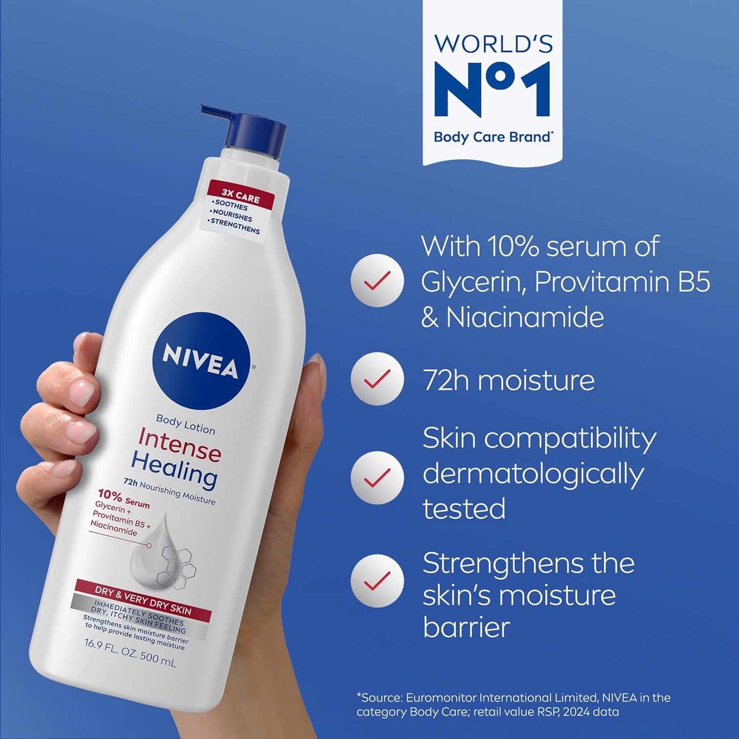 NIVEA Intense Healing Body Lotion 16.9oz for Very Dry Skin
