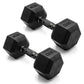 CAP Barbell 10 LB Coated Hex Dumbbell Weight Pair with Black Handle