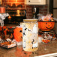 Joyseller Halloween Glass Cup, 18oz Cute Ghost Cat Iced Coffee Can Glass Tumbler