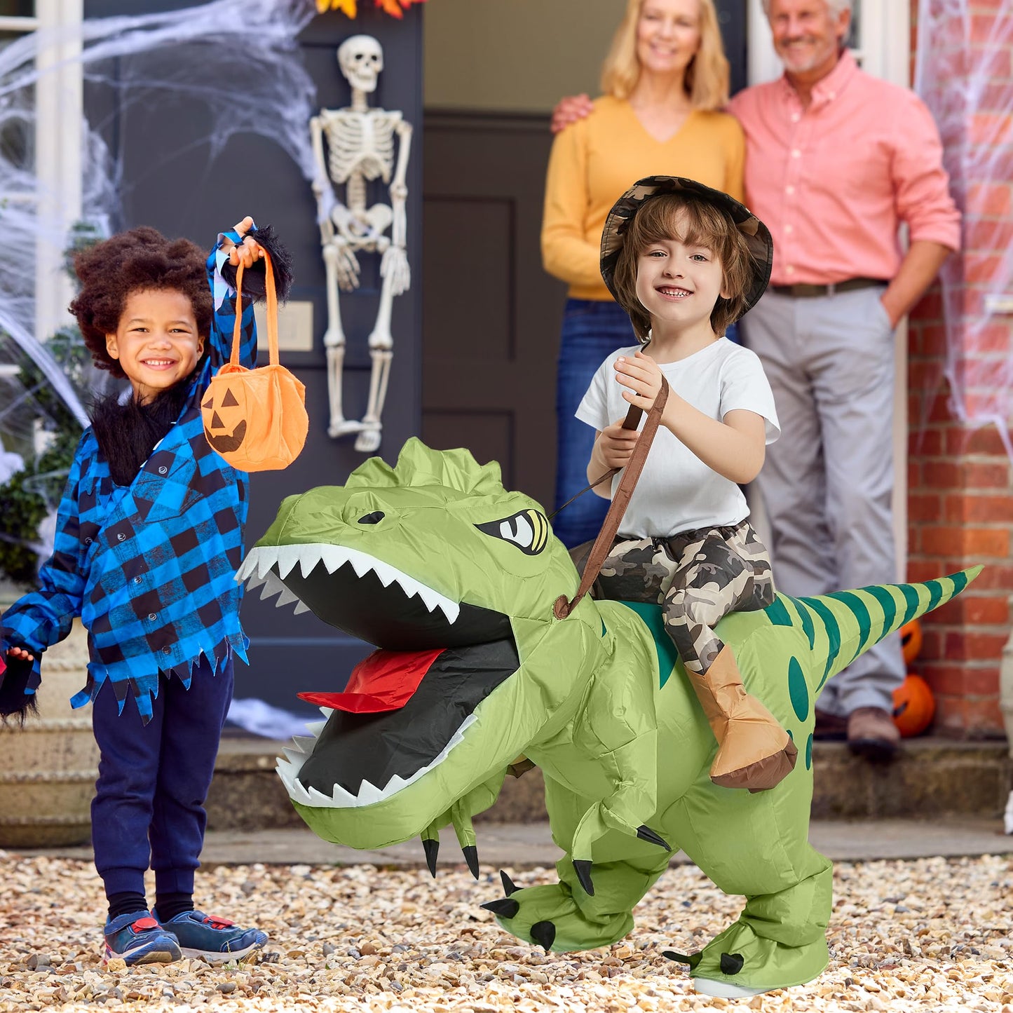 Inflatable Dinosaur Costume Riding T Rex Air Blow up Funny Fancy Dress