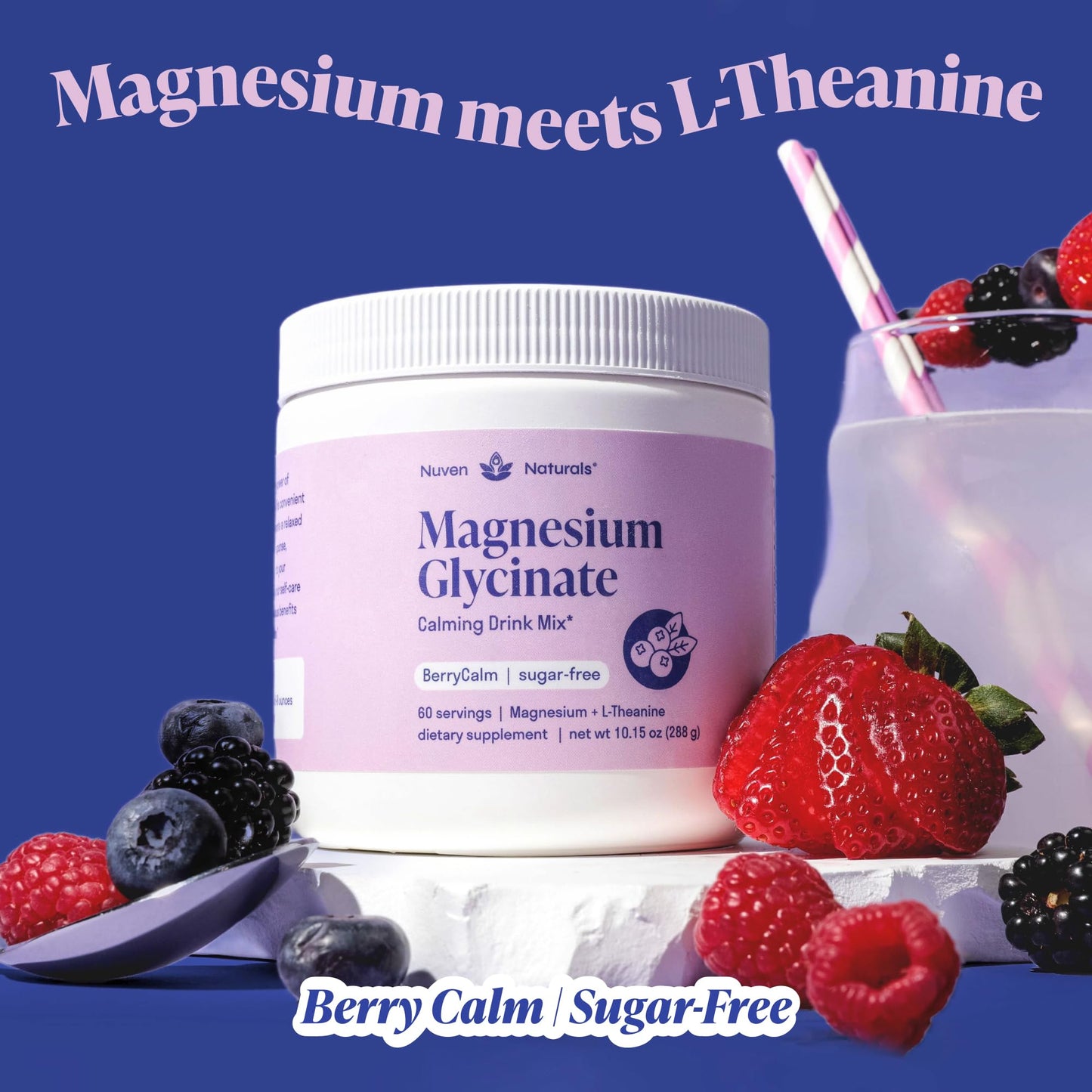 Magnesium Glycinate Powder + L-Theanine | 60 Servings