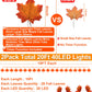 TURNMEON 2-Pack 20ft Maple Leaf LED String Lights