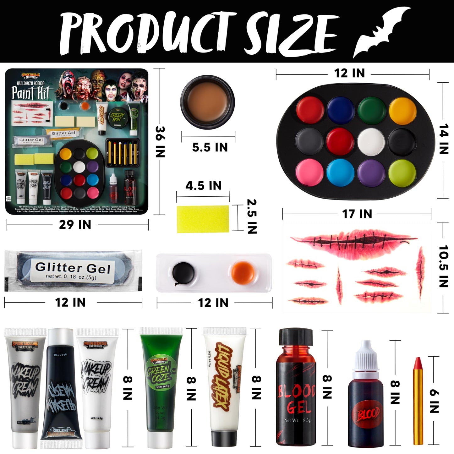 Spooktacular Creations 26 Pcs Halloween Family Makeup Kit