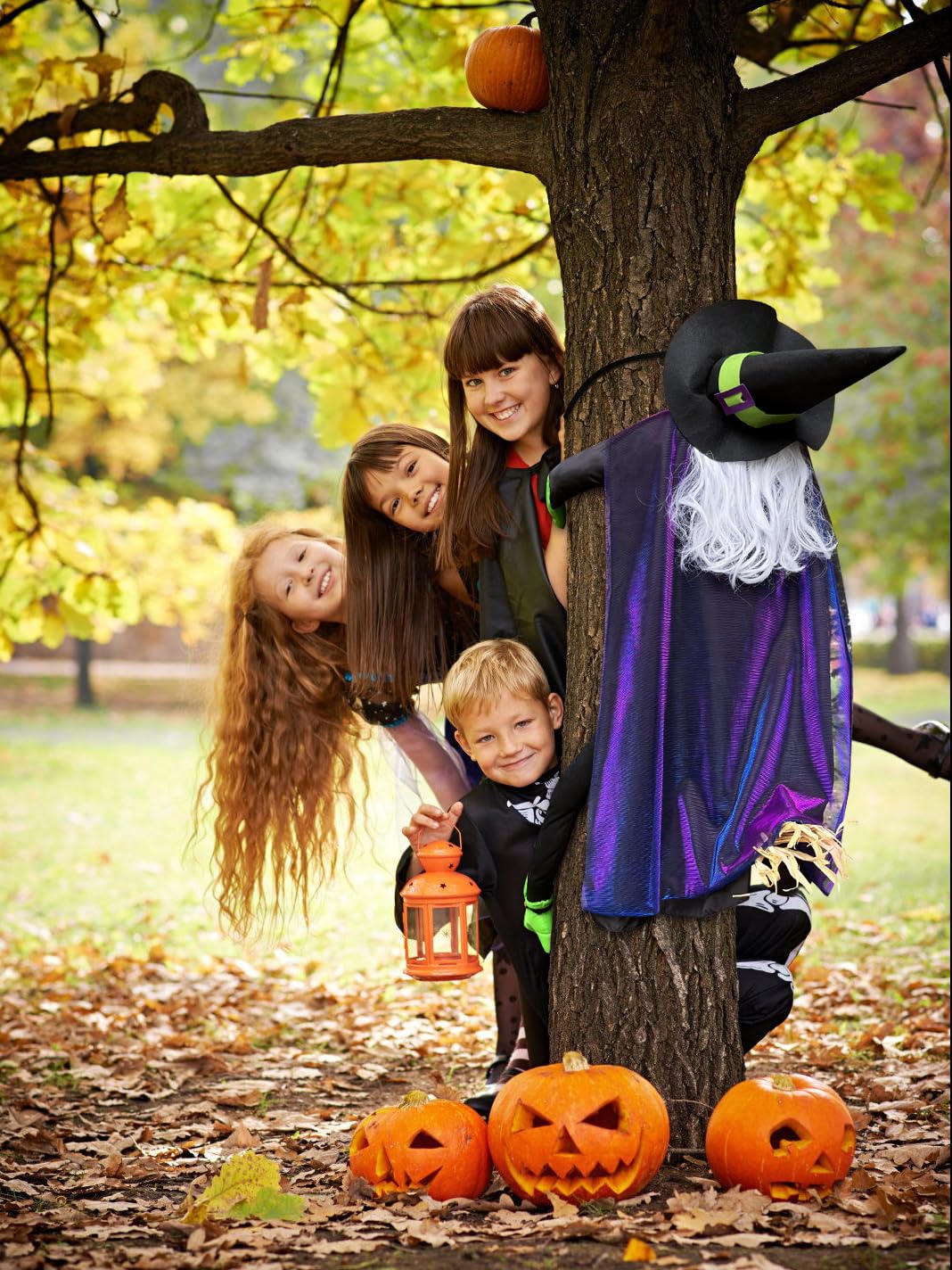 POPGIFTU 64" Large Crashing Witch into Tree Halloween Outdoor Decoration