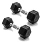 CAP Barbell 10 LB Coated Hex Dumbbell Weight Pair with Black Handle