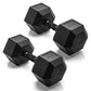 CAP Barbell 10 LB Coated Hex Dumbbell Weight Pair with Black Handle