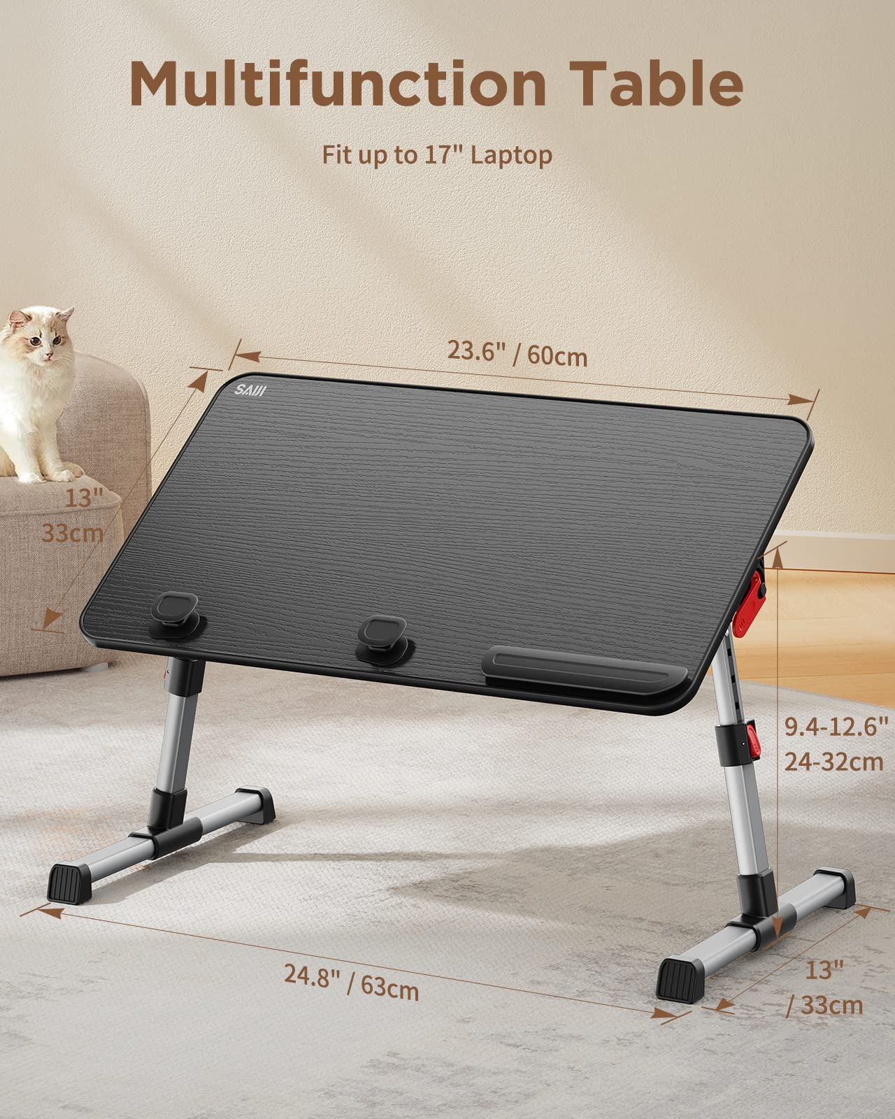 Laptop Desk Table, SAIJI Adjustable Laptop Stand