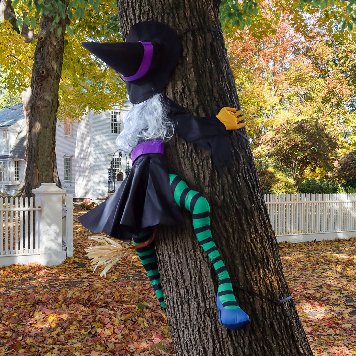 POPGIFTU 64" Large Crashing Witch into Tree Halloween Outdoor Decoration