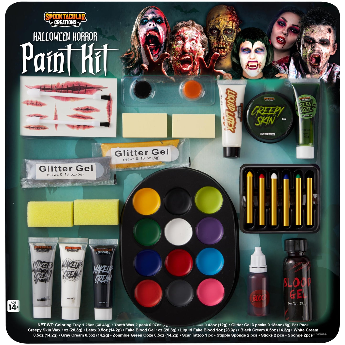 Spooktacular Creations 26 Pcs Halloween Family Makeup Kit